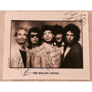 ROLLING STONES Photograph DIMO SAFARI B&W Promo Press Photo SIGNED AUTOGRAPHED